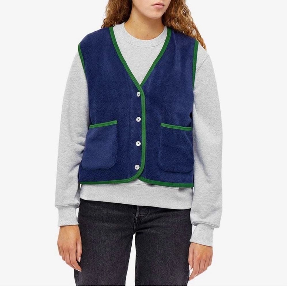DONNI. Polar Fleece Vest navy/green